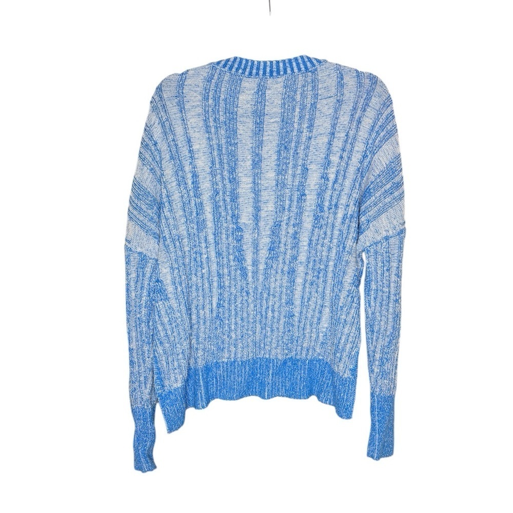 Pilcro for Anthropologie textured high-low pullover sweater in blue Size XL - Picture 4 of 6